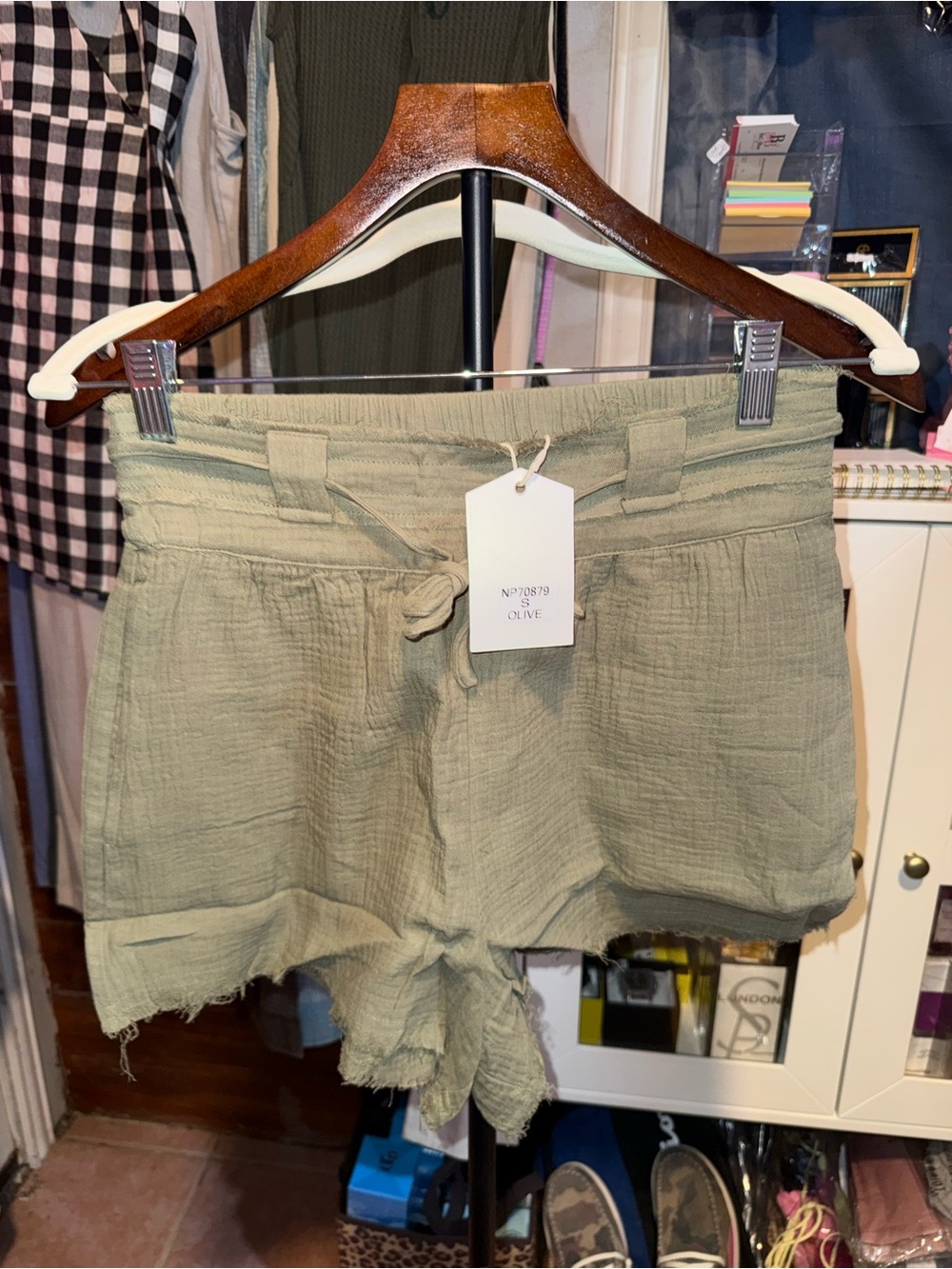 Olive Casual Drawstring Women’s Shorts